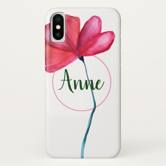 Bloemige naam iPhone hoesje voor haar (Achterkant)