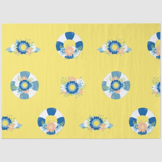 Bloemige Nautilus Serie Ontwerp 2 Tissuepapier (Voorkant)