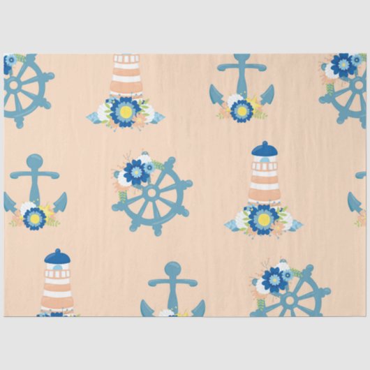 Bloemige Nautilus Serie Ontwerp 4 Tissuepapier (Voorkant)