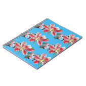 Bloemige notebook met blauwe lelie bloemen notitieboek (Linkerzijde)