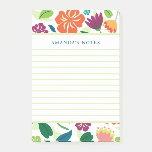 Bloemige Notitieblok Post-it® Notes (Voorkant)