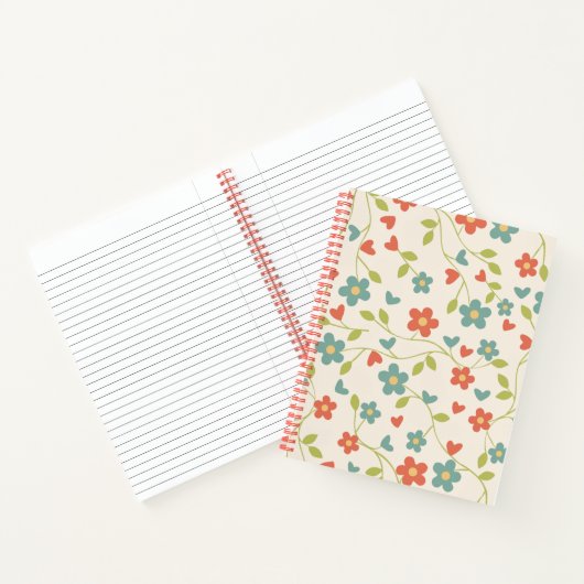 Bloemige Notitieboek met Patroon (Binnen)