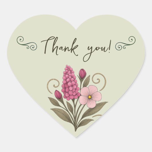 Bloemige Notities & Dagelijkse Planning-bloemist Hart Sticker (Voorkant)
