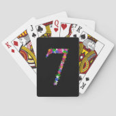 Bloemige Nummer Zeven Botanische Bloem Ontwerp Pokerkaarten (Achterkant)