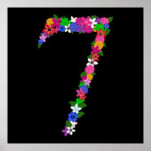 Bloemige Nummer Zeven Botanische Bloem Ontwerp Poster (Voorkant)