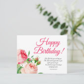 Bloemige nummers 6:24-26 Verjaardagsansichtkaart Briefkaart (Staand voorkant)