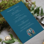 Bloemige Olifant Blauw Bachelorette Feest Weekend Kaart