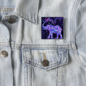 Bloemige Olifant Knop Vierkante Button 5,1 Cm (In situ)