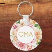 Bloemige Oma Cadeau Sleutelhanger (Voorkant)