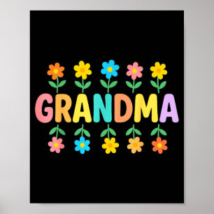 Bloemige oma moederdag poster