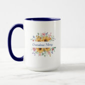 Bloemige Oma Naam Mok Zonnebloem Cadeau (Links)