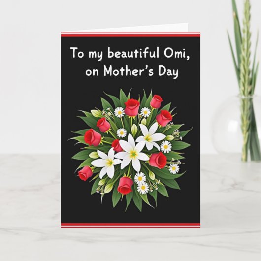 Bloemige Omi Dag Kaart (Voorkant)