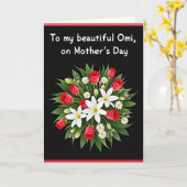 Bloemige Omi Dag Kaart (Gele Bloem)