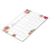 Bloemige ongedateerde maandkalender notitieblok (Schuin)