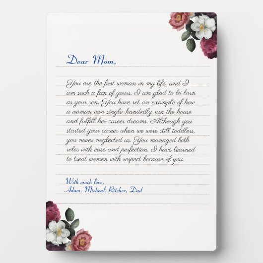 Bloemige op maat gemaakte notitieboek handgeschrev fotoplaat (voorkant)