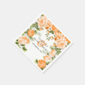 Bloemige Oranje Botanische Bruiloft Servet (Hoek)
