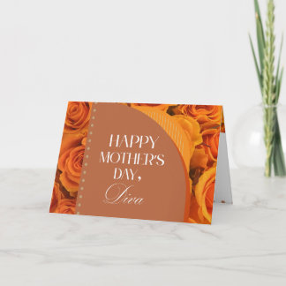 Bloemige oranje gele Moederdag Diva kaart