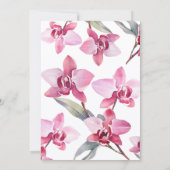 Bloemige orchidee wijn aquarel bruiloft save the date (Achterkant)