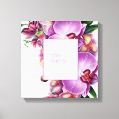 Bloemige Orchideeën Voeg Foto Gespannen Canvas  (Voorkant)