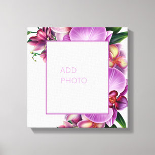 Bloemige orchideeën Voeg foto uitgerekte canvas to Afdruk