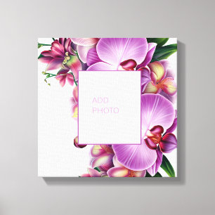 Bloemige orchideeën Voeg foto uitgerekte canvas to Afdruk
