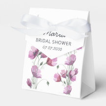 Bloemige paarse waterverf bruiloft elegante gunstb