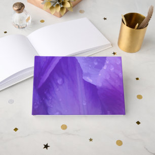 Bloemige Paarse Waterverf Elegante Tulp Gastenboek