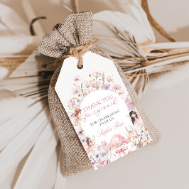 Bloemige Paddenstoel Fee Verjaardag Cadeau Labels Cadeaulabel