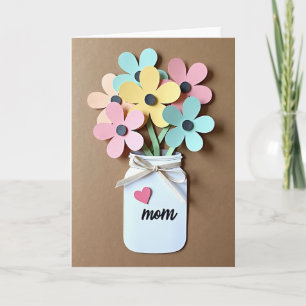 Bloemige Papercraft Moeder Kaart