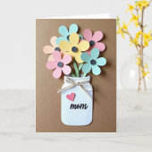 Bloemige Papercraft Moeder Kaart (Gele Bloem)