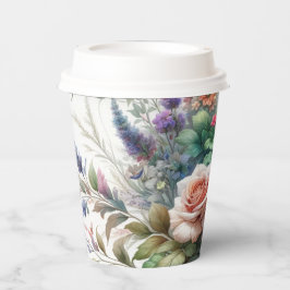 Bloemige Papieren Bekers met Botanische Elegantie