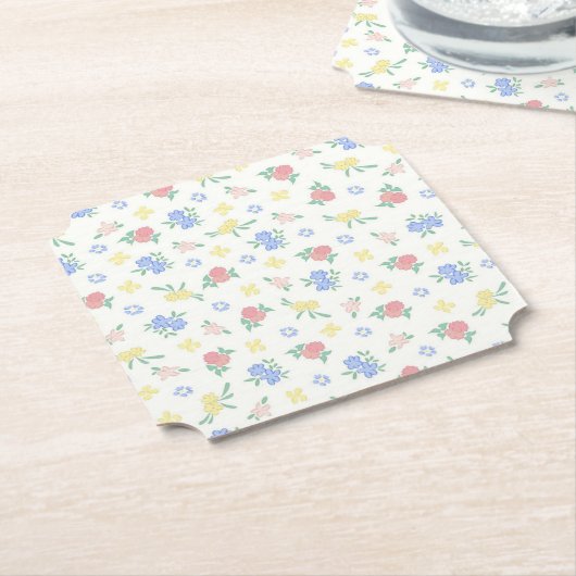 Bloemige Papieren Onderzetters (Gekanteld)