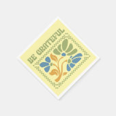 Bloemige papieren servetten 'Dankbaar zijn' (Hoek)
