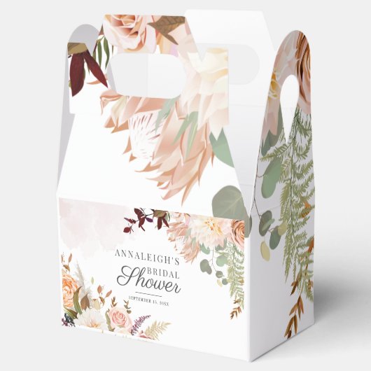 Bloemige Pastel Bloei Botanische Moderne Bruidsmei Bedankdoosjes (Geopend)