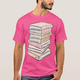 Bloemige Pastel Boeken T-shirt