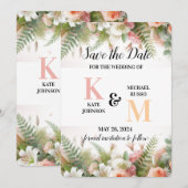 Bloemige Pastel Eenvoudig Save The Date (Voorkant / Achterkant)