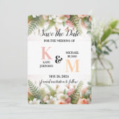 Bloemige Pastel Eenvoudig Save The Date (Staand voorkant)