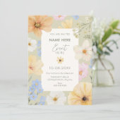 Bloemige pastel kleur kaart (Staand voorkant)