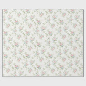 Bloemige Pastel Roze Blauwe Verjaardag Bruiloft Cadeaupapier (Vlak)