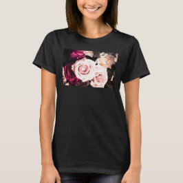 Bloemige Pastel Roze Roos Fotografie T-shirt