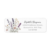Bloemige Pastel Wilde Bloemen Etiket (Voorkant)