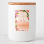 Bloemige Pastel Zalm Productlabels Monogram Logo Voedselcontainer Etiket (Voorkant)