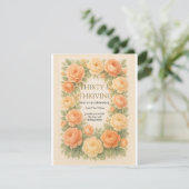 Bloemige Pastelbloesems RSVP Kaartje (Staand voorkant)