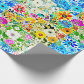 Bloemige Patchwork Kunst Watercolor Bloemen Cadeaupapier (Hoek)