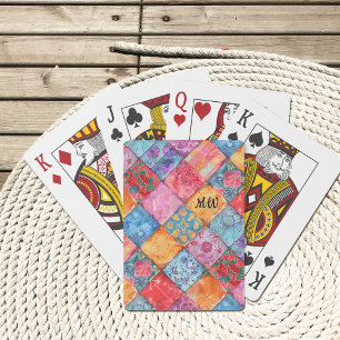 Bloemige Patchwork Print Speelkaarten