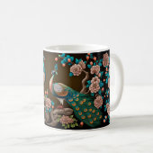 Bloemige pauw  koffiemok (Voorkant rechts)