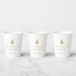 Bloemige perfecte peervrijgezellenfeest papieren bekers