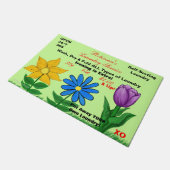 Bloemige persoonlijke humor voor de wasruimte deurmat (Schuin)