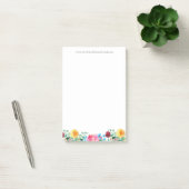 Bloemige persoonlijke zakelijke roze rood blauw ge post-it® notes (Kantoor)