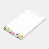 Bloemige persoonlijke zakelijke roze rood blauw ge post-it® notes (Schuin)
